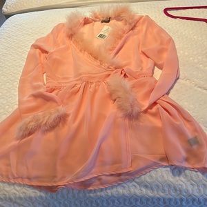 Pink chiffon like short cover up